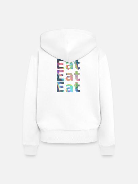 Retro Eat Gourmet - Frauen Premium Bio Zip Hoodie - Weiß