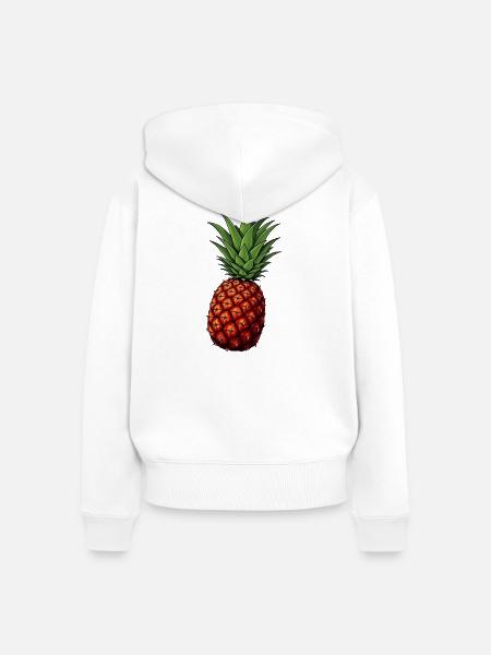 Tropic Pineapple - Frauen Premium Bio Zip Hoodie - Weiß