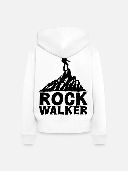 Rock Walker [Schwarz] - Frauen Premium Bio Zip Hoodie - Weiß