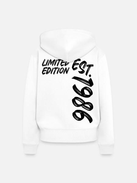 Limited Edition Est. 1986 - Frauen Premium Bio Zip Hoodie - Weiß