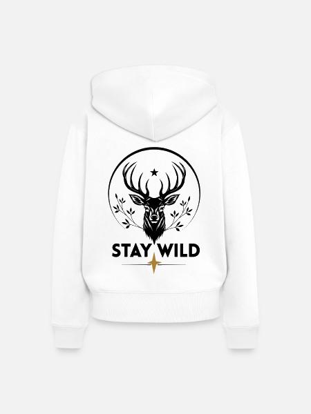 Elch Natur Wild  - Frauen Premium Bio Zip Hoodie - Weiß