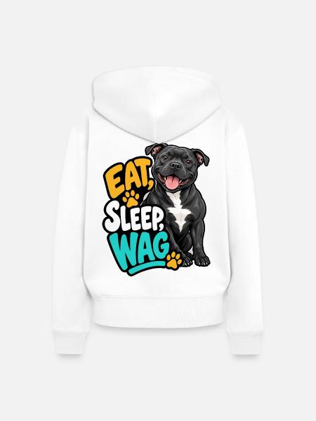 Staffordshire Bull Terrier - Frauen Premium Bio Zip Hoodie - Weiß