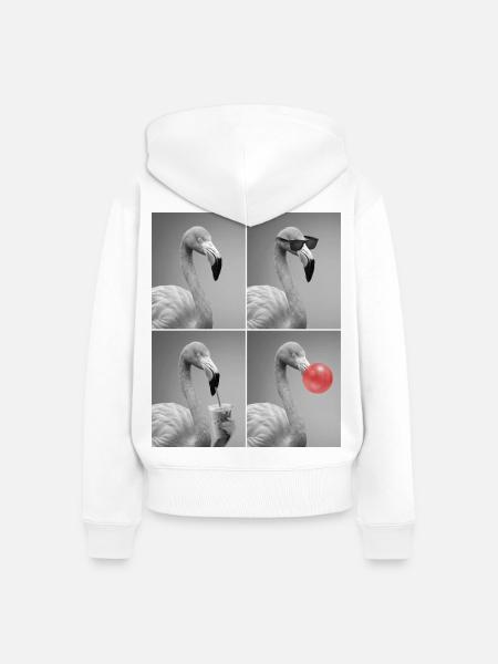 Flamingos Flamingo - Frauen Premium Bio Zip Hoodie - Weiß