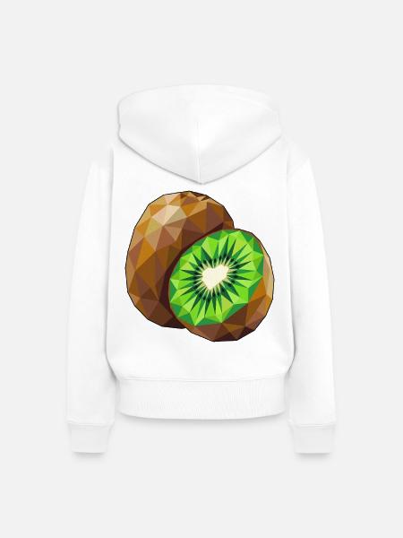 Poly Kiwi - Frauen Premium Bio Zip Hoodie - Weiß