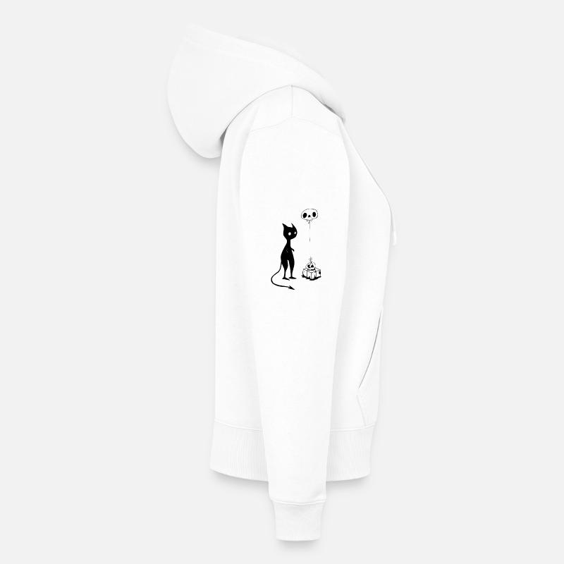 Cat gift skull devil evil Women's Premium Organic Zip Hoodie