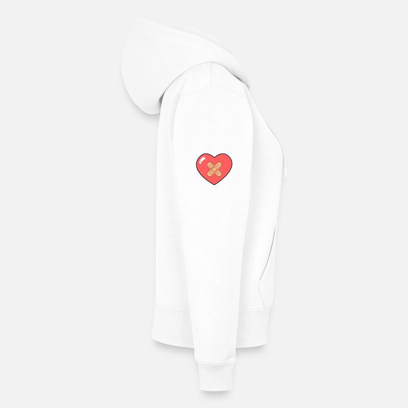 Coeur avec pansement Sweat à capuche zippé Premium bio Femme