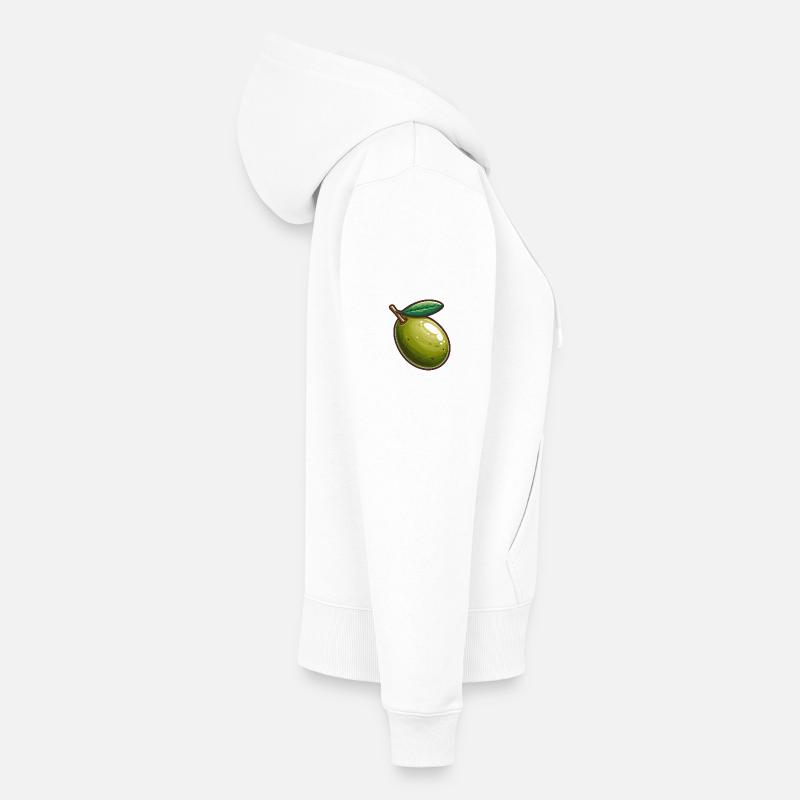Illustration de Olive Verte Nature Sweat à capuche zippé Premium bio Femme