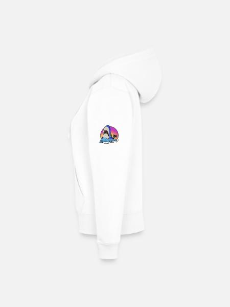 Hai-Surfer am Sunset-Wave - Frauen Premium Bio Zip Hoodie - Weiß