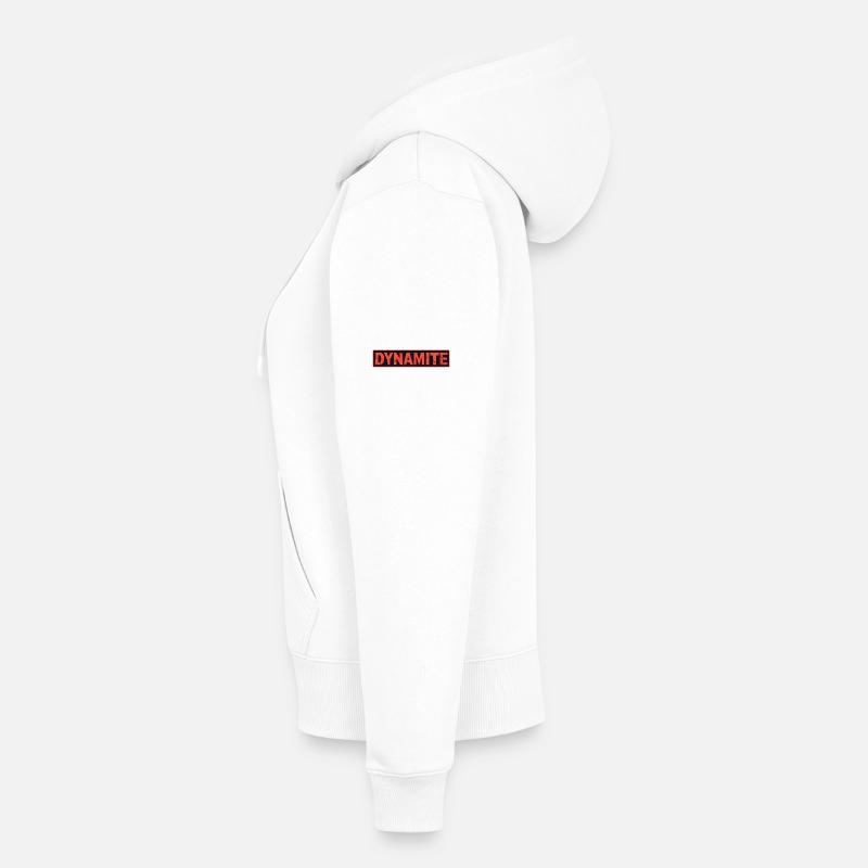 Dynamitisches rotes Grunge-Poster Frauen Premium Bio Zip Hoodie