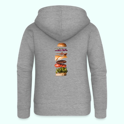burger anatomie - Rozpinana bluza damska z kapturem Premium