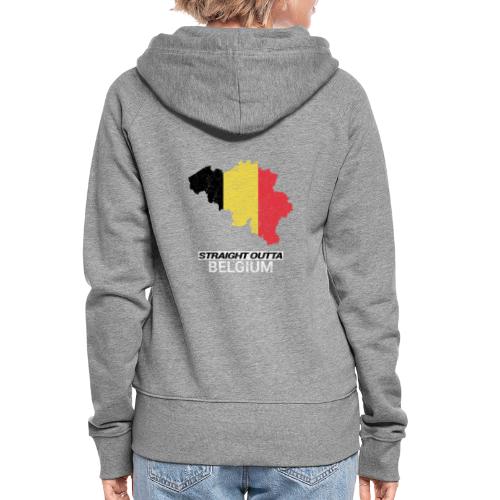 Straight Outta Belgium country map - Women's Premium Hooded Jacket