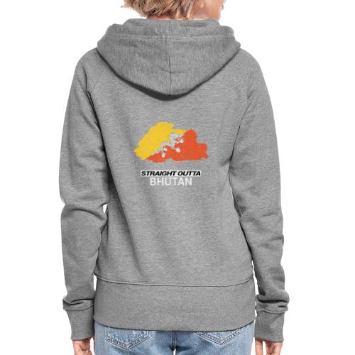 Straight Outta Bhutan country map - Women's Premium Hooded Jacket