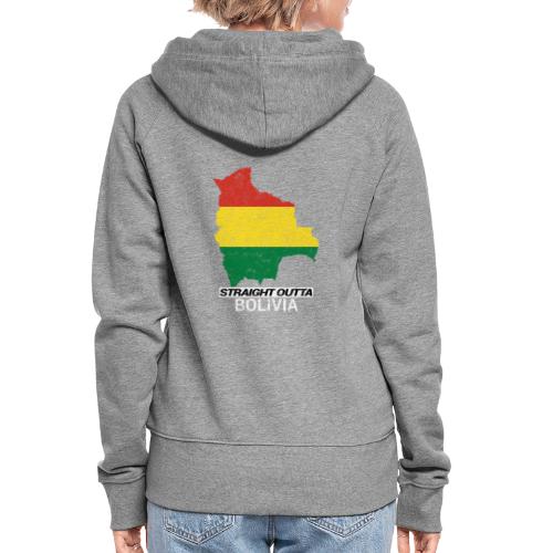 Straight Outta Bolivia country map & flag - Women's Premium Hooded Jacket