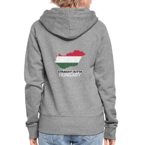 Straight Outta Hungary country map - Women's Premium Hooded Jacket