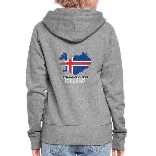 Straight Outta Iceland country map - Women's Premium Hooded Jacket
