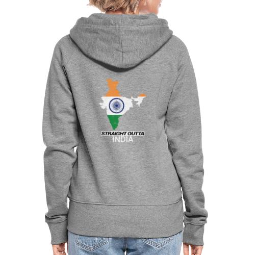 Straight Outta India (Bharat) country map flag - Women's Premium Hooded Jacket