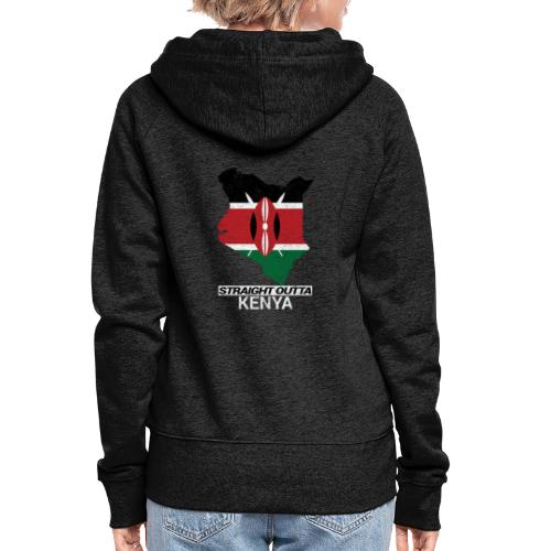 Straight Outta Kenya country map & flag - Women's Premium Hooded Jacket