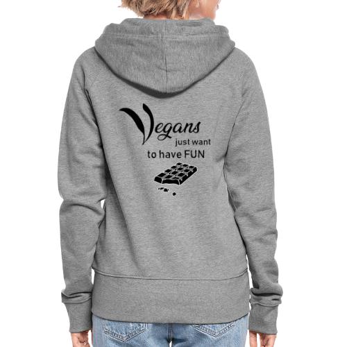 Vegans just want to have fun - tinte chiare - Felpa con zip premium da donna