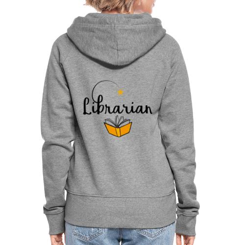 0326 Bibliotekarz i bibliotekarz - Rozpinana bluza damska z kapturem Premium