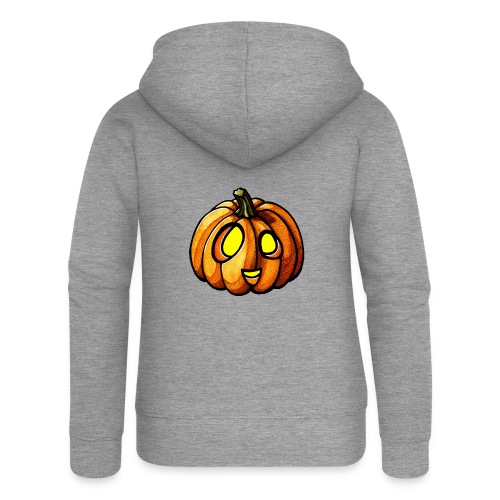 Pumpkin Halloween watercolor scribblesirii - Rozpinana bluza damska z kapturem Premium