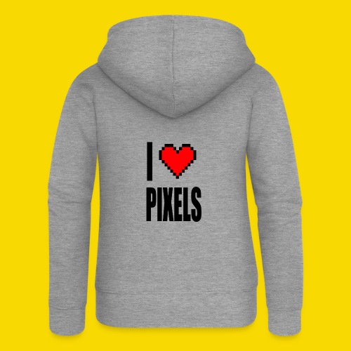 I Love Pixels - Rozpinana bluza damska z kapturem Premium