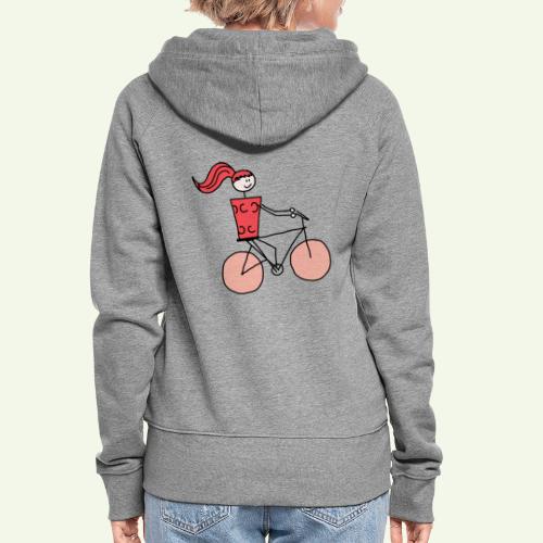 Schobbtimistin Radfahren - Frauen Premium Kapuzenjacke