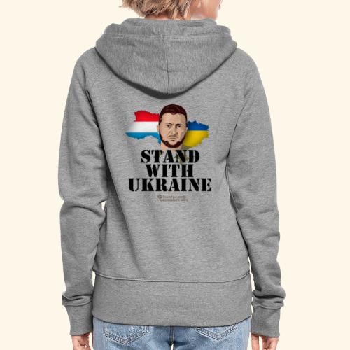 Ukraine Luxemburg T-Shirt Design - Frauen Premium Kapuzenjacke