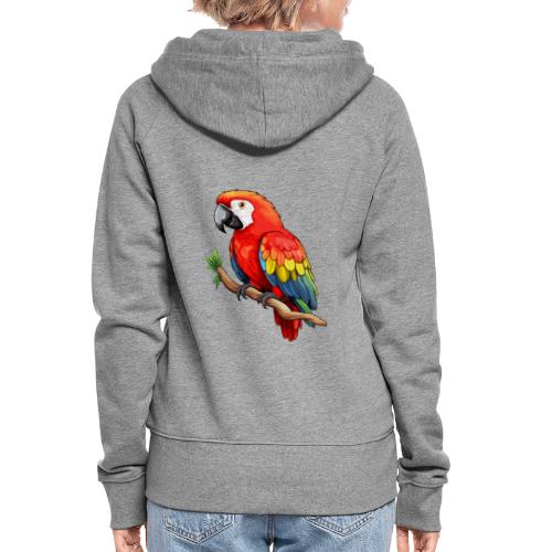 Farbenprächtiger Papagei Ara - Frauen Premium Kapuzenjacke