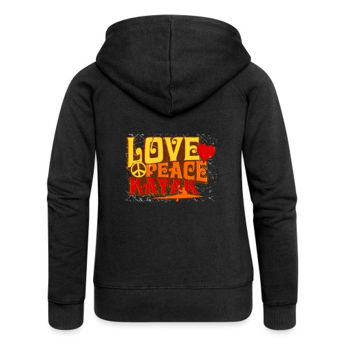 peace love kayak revised and final - Women's Premium Hooded Jacket