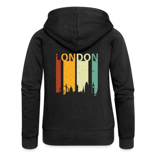 London Retro Stripes Sunset Skyline Vintage London - Frauen Premium Kapuzenjacke