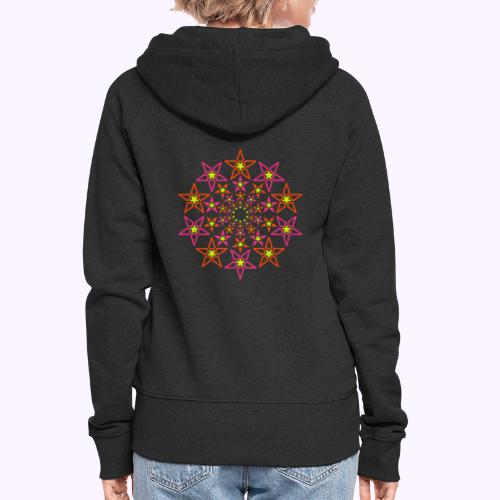 fractal star 3 color neon - Women's Premium Hooded Jacket