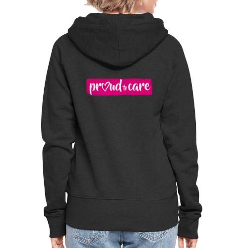 Für stolze Pflegeprofis: proud to care - Logo quer - Frauen Premium Kapuzenjacke
