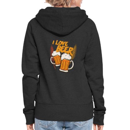 I Love Beer - Frauen Premium Kapuzenjacke