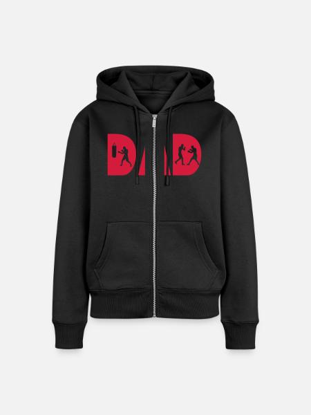 DAD Boxing - Frauen Premium Bio Zip Hoodie - Schwarz