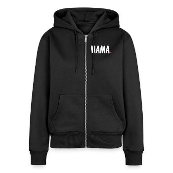 MOMIE - Sweat à capuche zippé Premium bio Femme - noir - Devant - Julia (174cm)