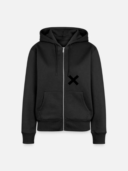 X - Frauen Premium Bio Zip Hoodie - Schwarz