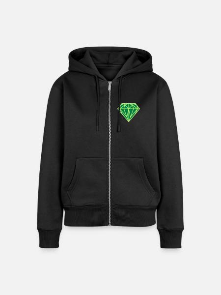 Diamant - Frauen Premium Bio Zip Hoodie - Schwarz
