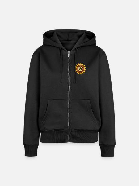 cogwheel - Zahnrad - Frauen Premium Bio Zip Hoodie - Schwarz