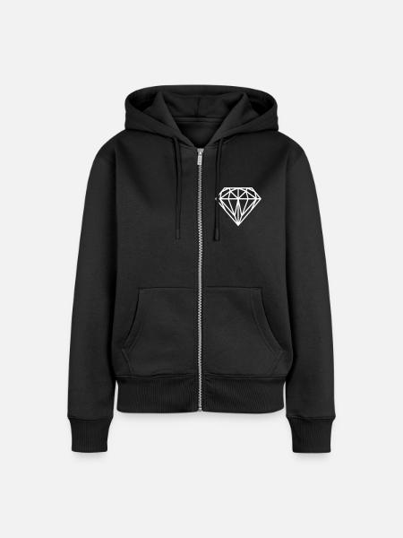 Diamant - Frauen Premium Bio Zip Hoodie - Schwarz