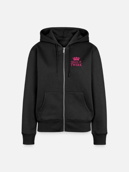 Queen of TWERK - Frauen Premium Bio Zip Hoodie - Schwarz