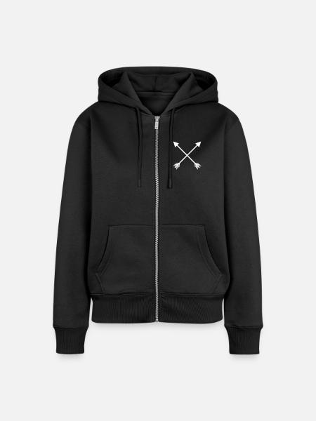 Gekreuzte Pfeile - Frauen Premium Bio Zip Hoodie - Schwarz