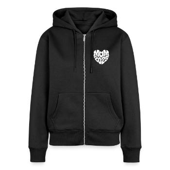 Mom 2025 Herzform Mutter Baby Herz Form Mama 2025 - Frauen Premium Bio Zip Hoodie - Schwarz - Vorne - Julia (174cm)