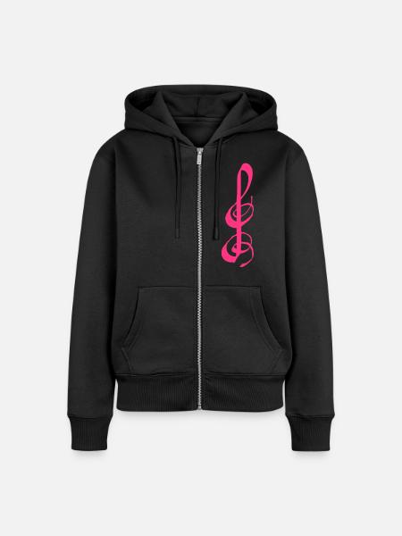 Notenschlüssel - Frauen Premium Bio Zip Hoodie - Schwarz