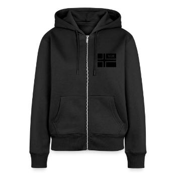 Drapeau tactique norvégien Norvège - NOR (à gauche) - Sweat à capuche zippé Premium bio Femme - noir - Devant - Julia (174cm)