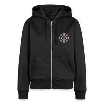 Mom 25 Circle with Heart Mom Mother's Day - Women's Premium Organic Zip Hoodie - black - Front - Julia (174cm)