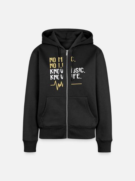 no music no life - Frauen Premium Bio Zip Hoodie - Schwarz