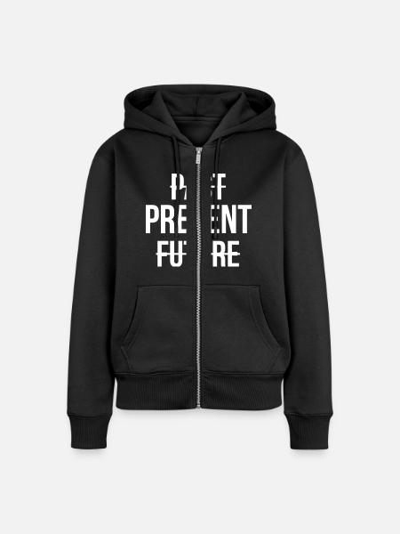 LEBE IM JETZT - Frauen Premium Bio Zip Hoodie - Schwarz