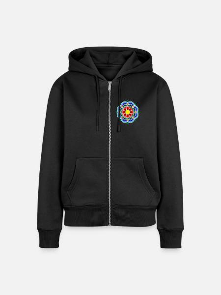 Dancheong 단청 - single (Ver.4) - Frauen Premium Bio Zip Hoodie - Schwarz