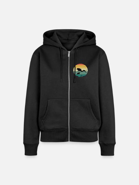 Diver and turtle - Frauen Premium Bio Zip Hoodie - Schwarz