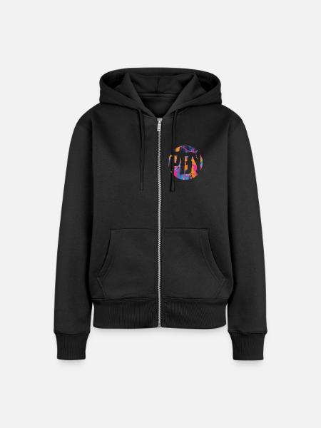 PBY LOGO 2025 - Frauen Premium Bio Zip Hoodie - Schwarz